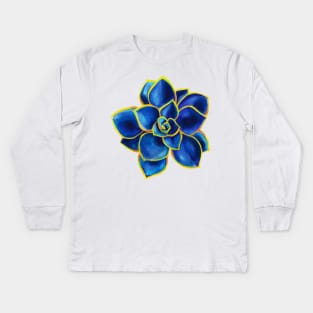 Blue Succulent Kids Long Sleeve T-Shirt